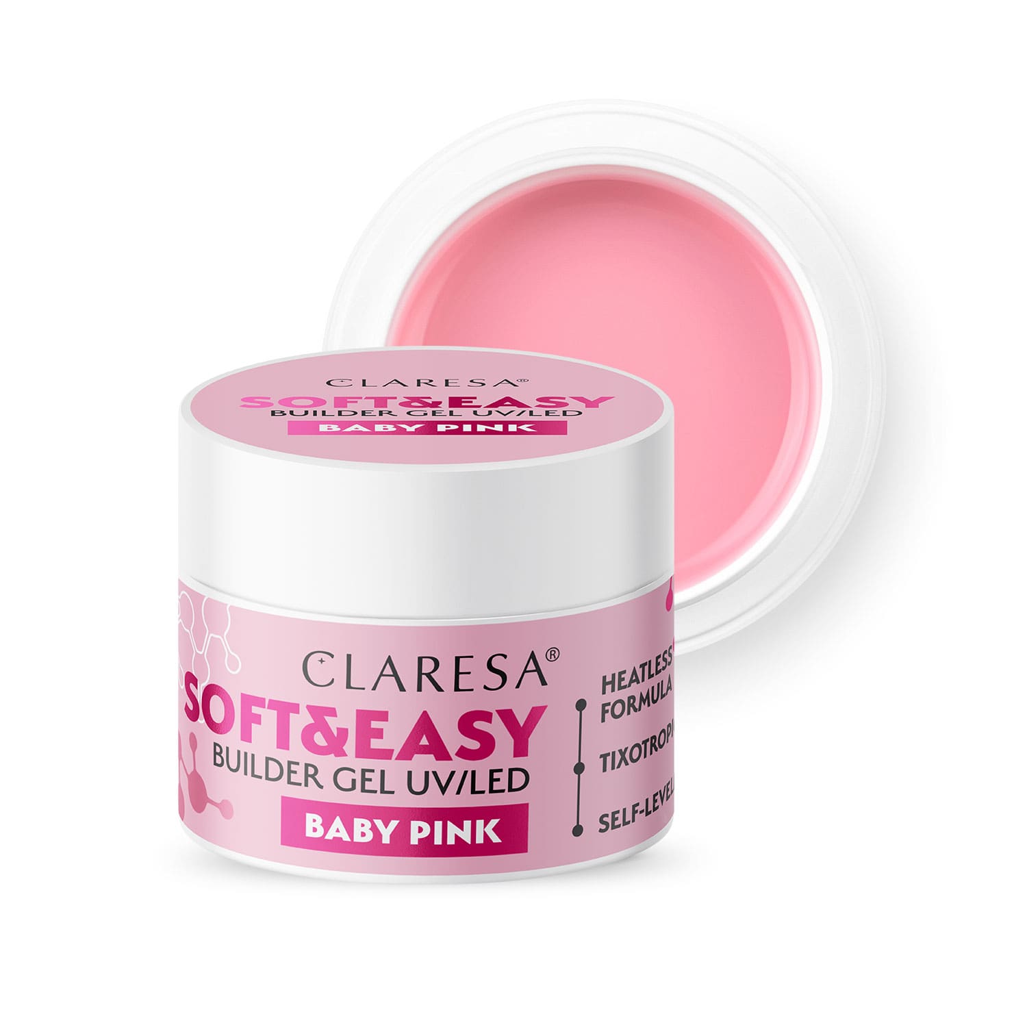 CLARESA - Claresa Żel budujący SOFT&EASY builder gel baby pink 45g