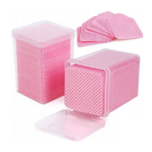 GLAM NAILS - Waciki bezpyłowe perforowane różowe 200 szt pudełko