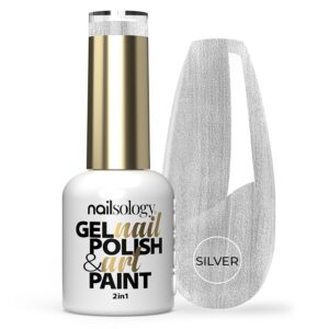 CLAVIER - Lakier hybrydowy 2w1 Nailsology Gel Nail Polish & Art Paint, Silver Sheen, 8ml