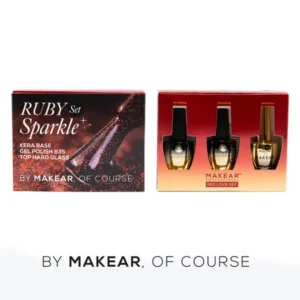 MAKEAR - Zestaw Ruby Sparkle - Lakier hybrydowy, Baza, Top