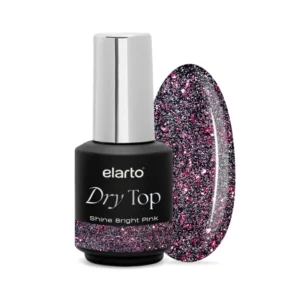 ELARTO - Top hybrydowy Elarto Dry Top Shine Bright Pink z efektem blasku flash 7 ml